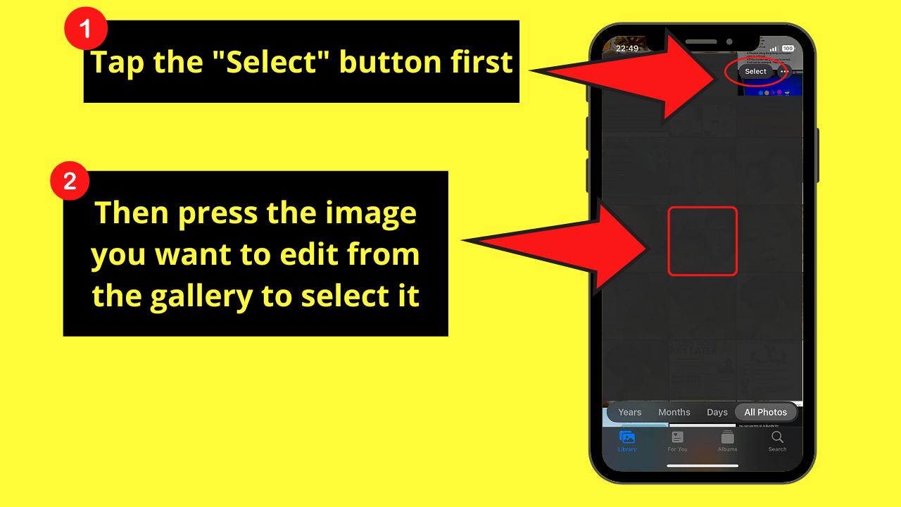 How to Make Pictures Full Screen on TikTok iPhone Using iPhone’s Photo Editor Step 2