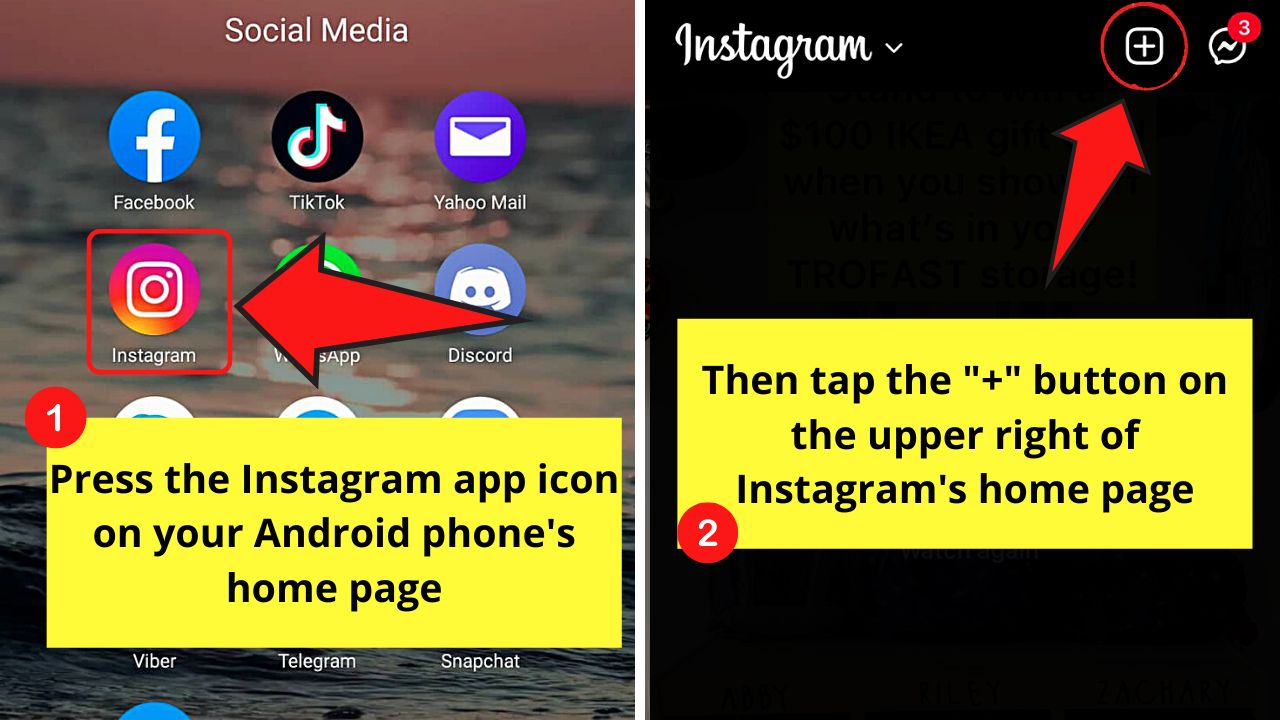How to Save Drafts on Instagram (Android) Step 1