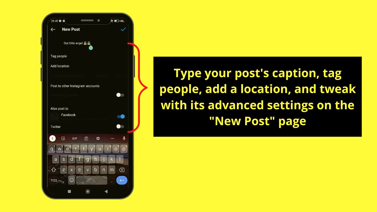 How to Save Drafts on Instagram (Android) Step 6