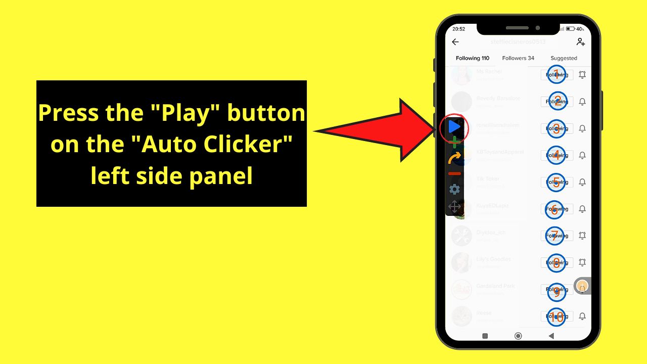 How to Unfollow Everyone on Tiktok by Installing Auto Clicker on Mobile Device Step 9.1