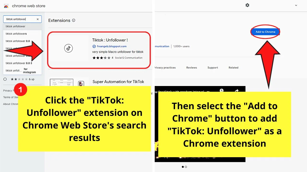 How to Unfollow Everyone on Tiktok by Installing TikTok Unfollower as Chrome Extension Note