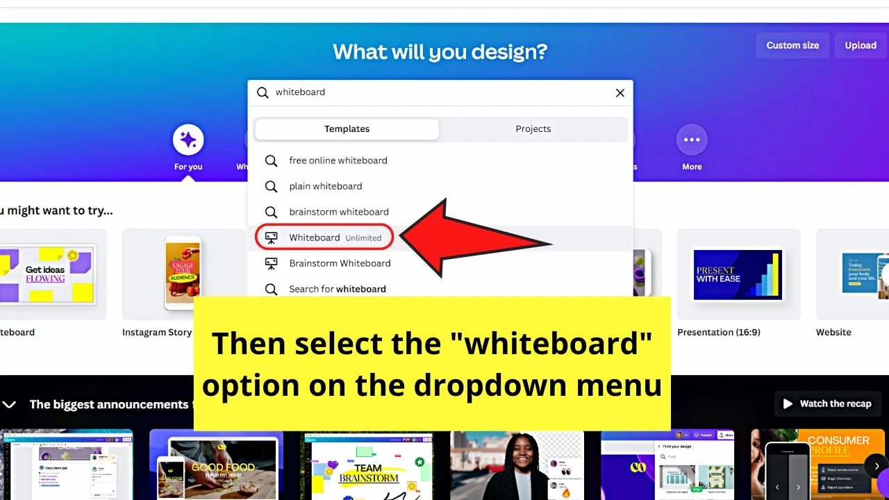 How to Use Canva Whiteboard Step 1