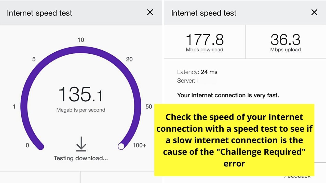 Performing Internet Speed Test to Fix Challenge Required Error on Instagram