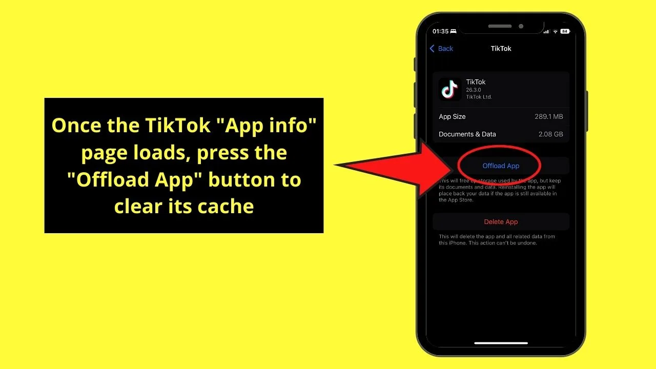 Clearing Cache on iPhone When You Can't Change TikTok PFP Step 5