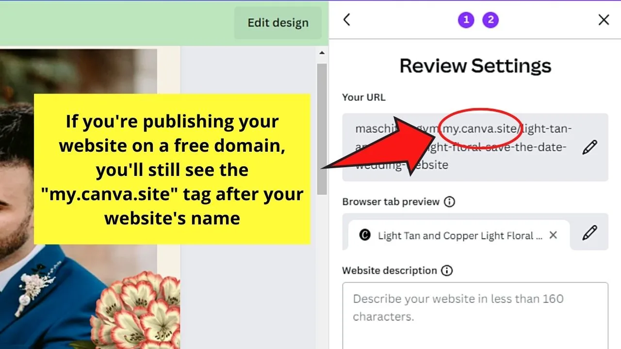 Easy Personalization of Canva Websites When Publishing Using a Free Domain