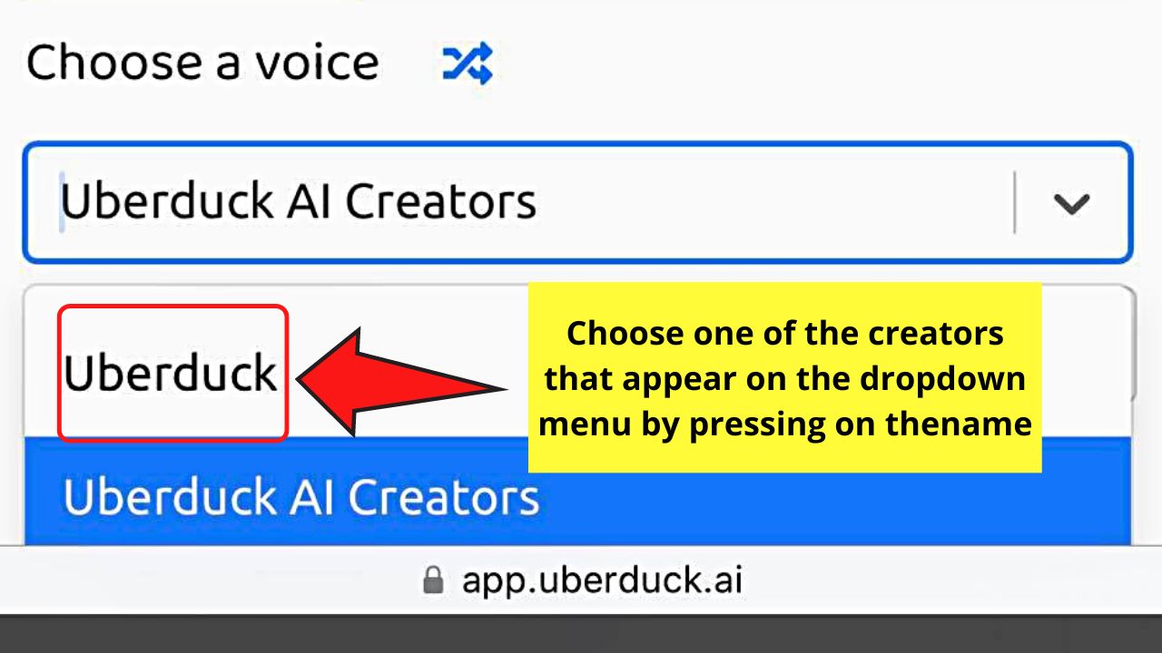 How to Change the Text-to-Speech Voice on TikTok Using Uberduck Step 5.2