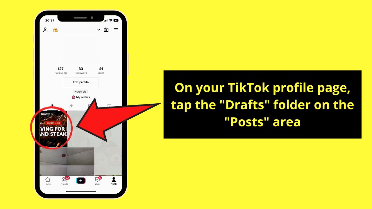 How to Combine Draft Videos on TikTok Step 2