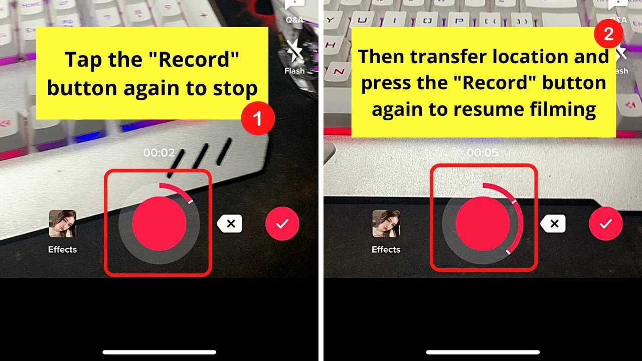 How to Combine Multiple Recorded Videos on TikTok Step 3