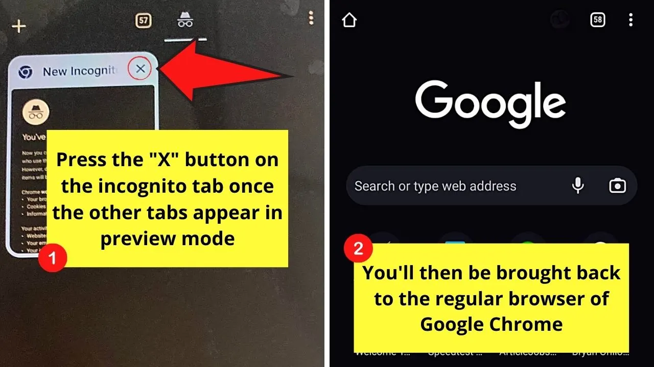 How to Disable Incognito Mode on Android by Returning to Using Regular Web Browsers Step 3