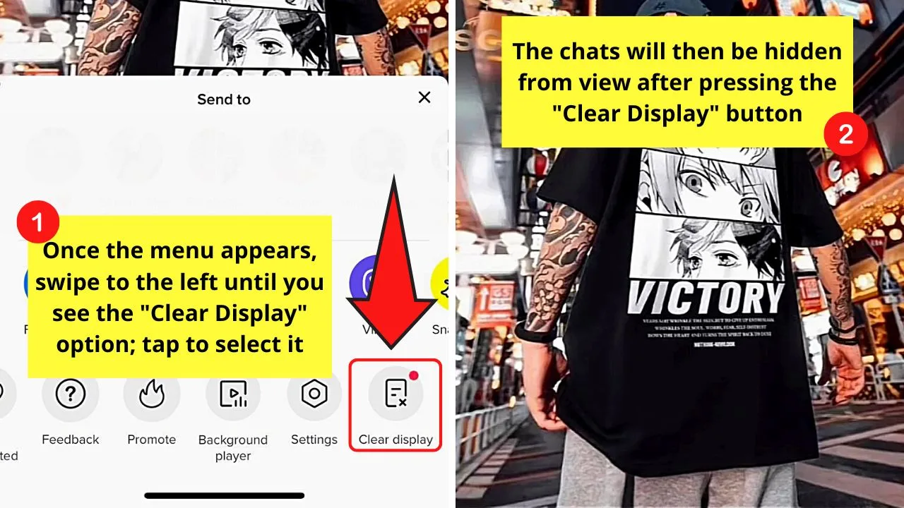 How to Hide Chat on TikTok Live as a Viewer by Pressing the Share Button Step 3
