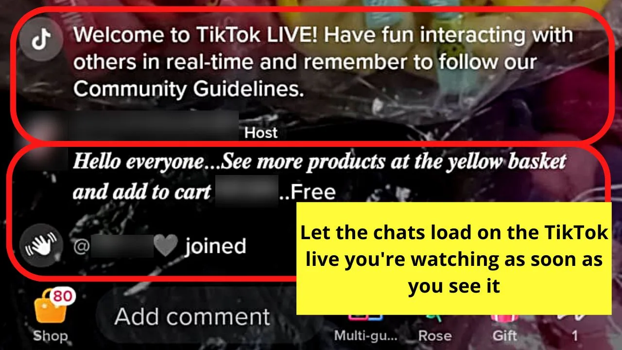 How to Hide Chat on TikTok Live as a Viewer by Swiping Away to the Side Step 2