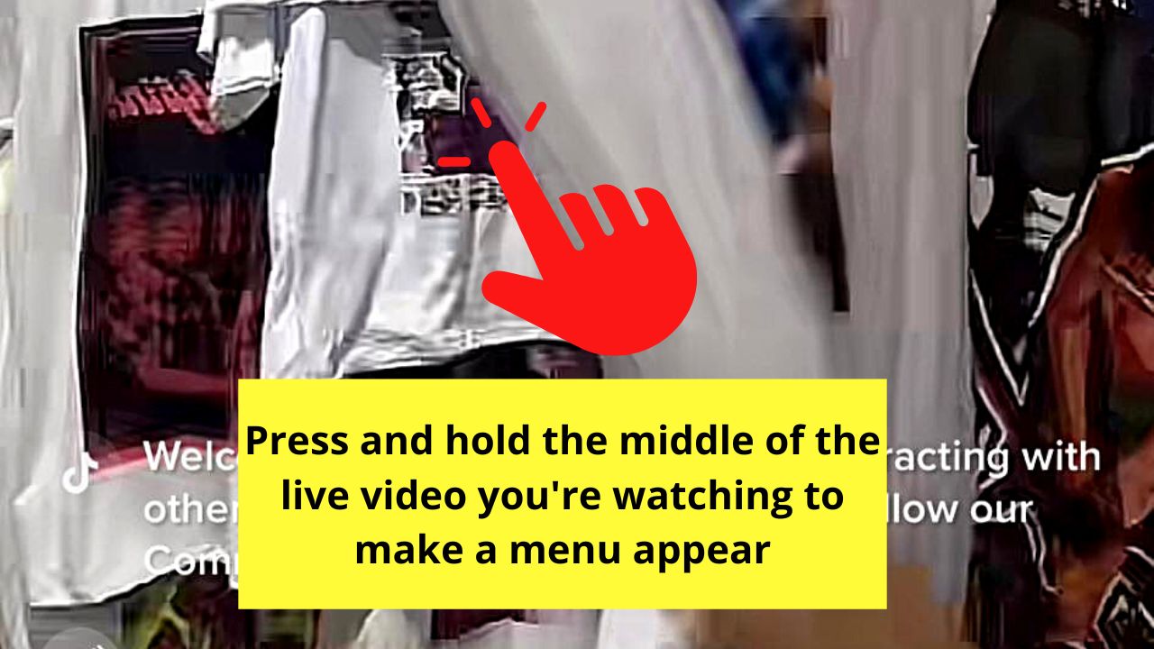 How to Hide Chat on TikTok Live as a Viewer by Tapping the Clear Display Button Step 2