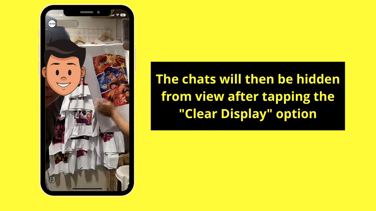 How to Hide Chat on TikTok Live as a Viewer by Tapping the Clear Display Button Step 3.2