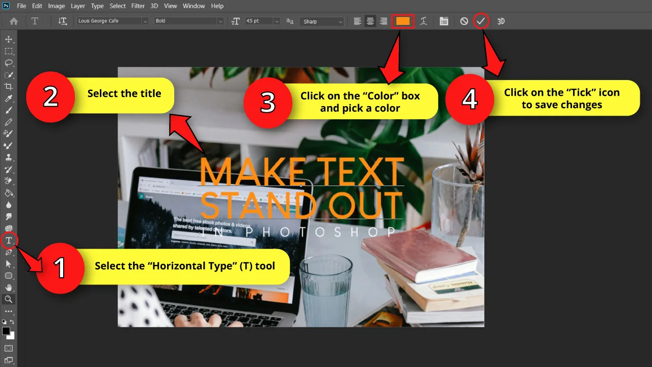 How to Make Text Pop Adjusting Text Style and Color in Photoshop Step 4