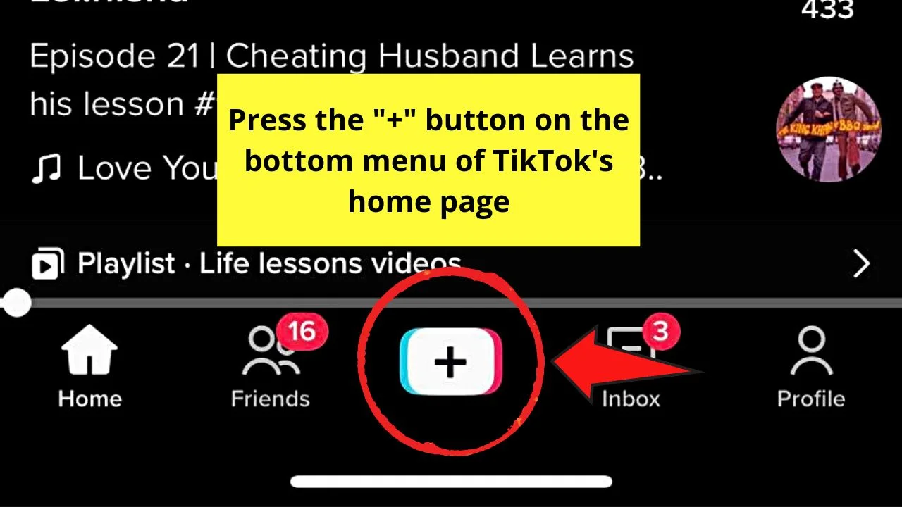 How to Make a Video Then Add Pictures on TikTok by Uploading from Phone Gallery Step 1