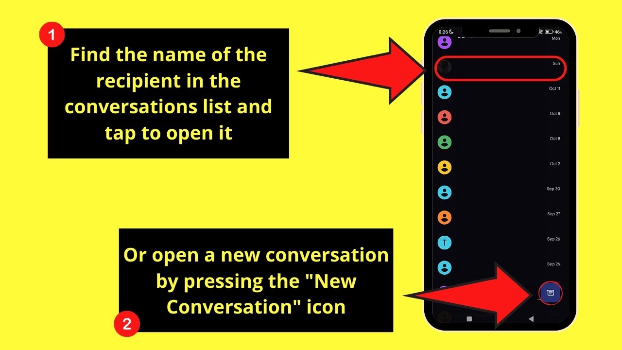 How to Send a PDF Via Text Message on Android from Native Messaging App Step 2