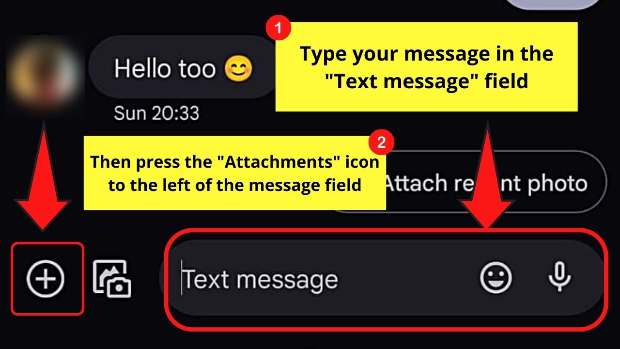 How to Send a PDF Via Text Message on Android from Native Messaging App Step 3