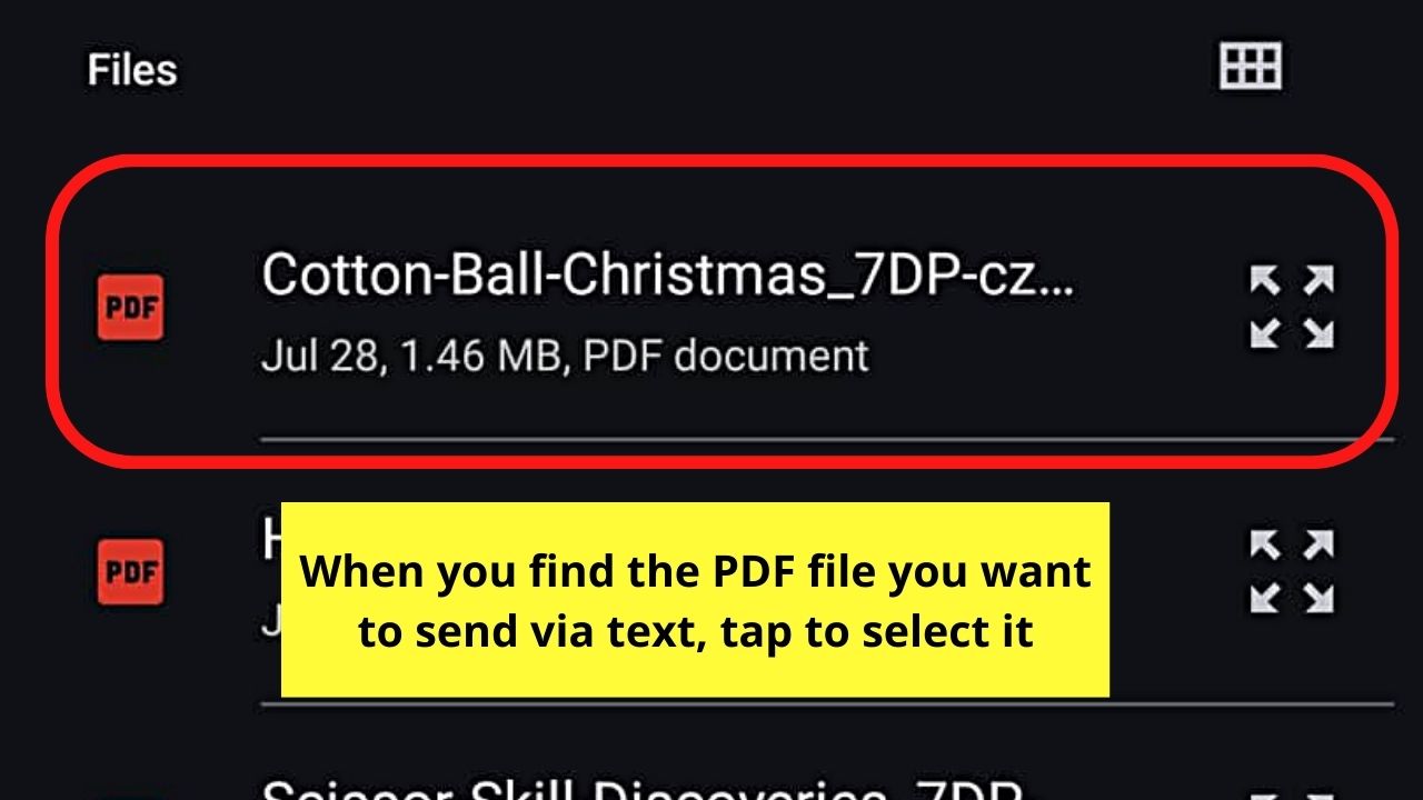 How to Send a PDF Via Text Message on Android from Native Messaging App Step 5