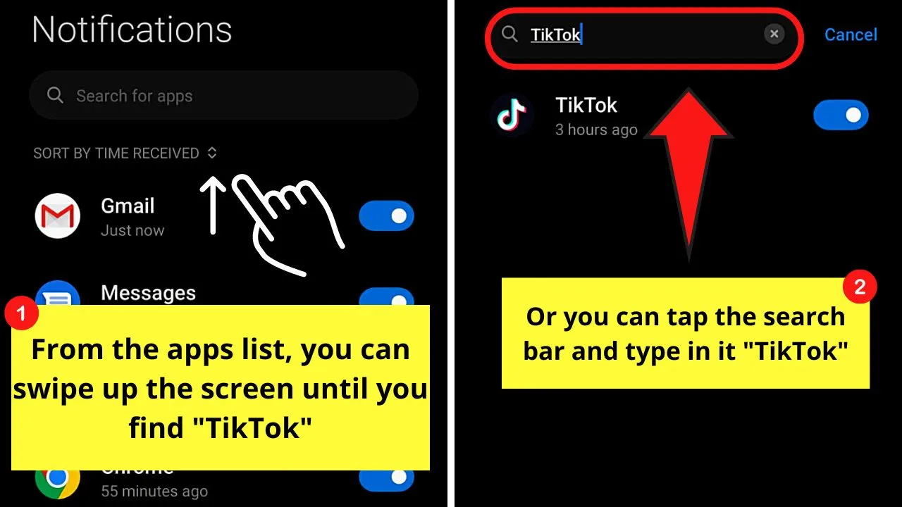 How to Turn Off Notifications on TikTok Through Phone’s Settings App (Android) Step 4