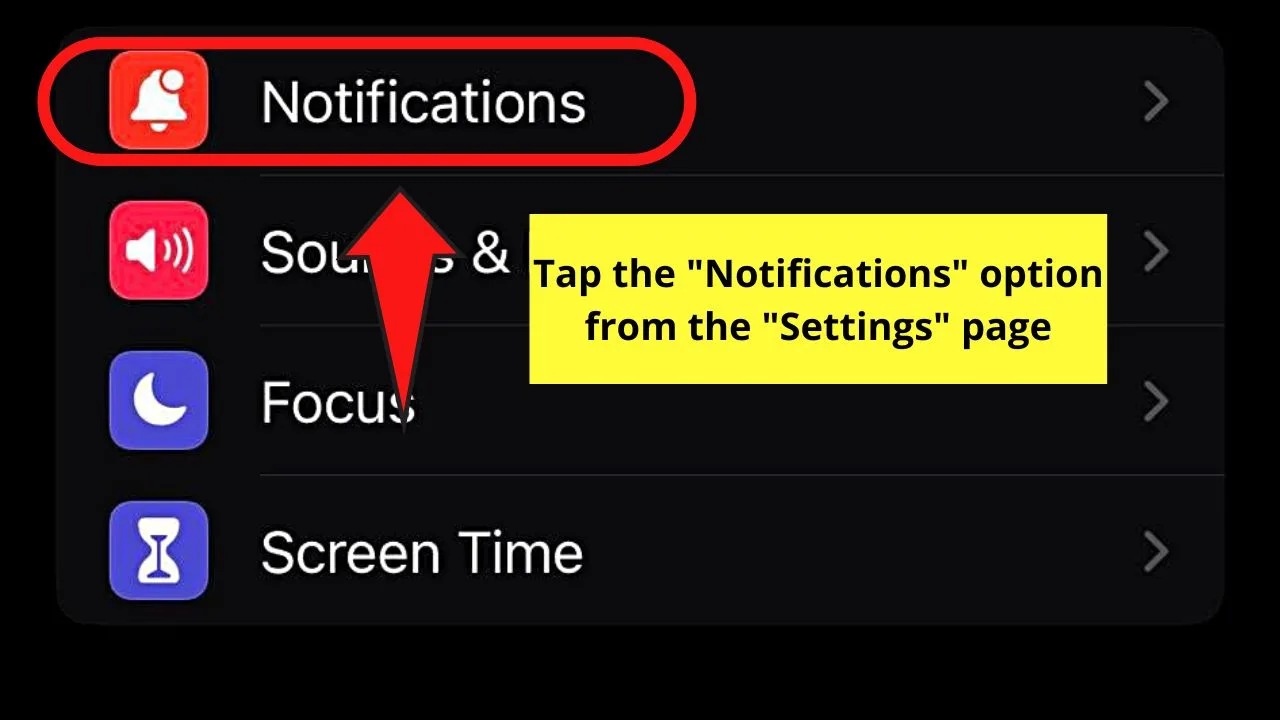 How to Turn Off Notifications on TikTok Through Phone’s Settings App (iOS) Step 2