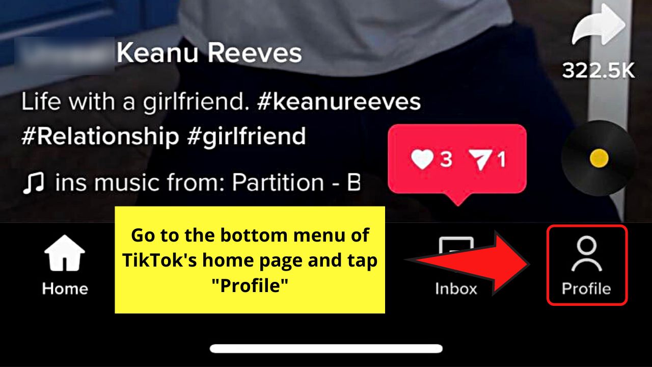 How to Turn Off Notifications on the TikTok App Step 1