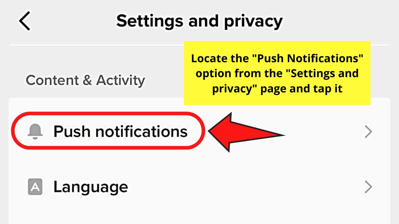 How to Turn Off Notifications on the TikTok App Step 4