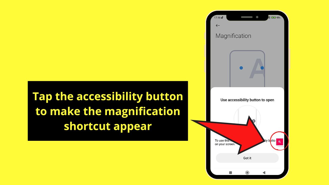 How to Zoom in on Instagram Android by Activating Magnification Feature Step 6.2