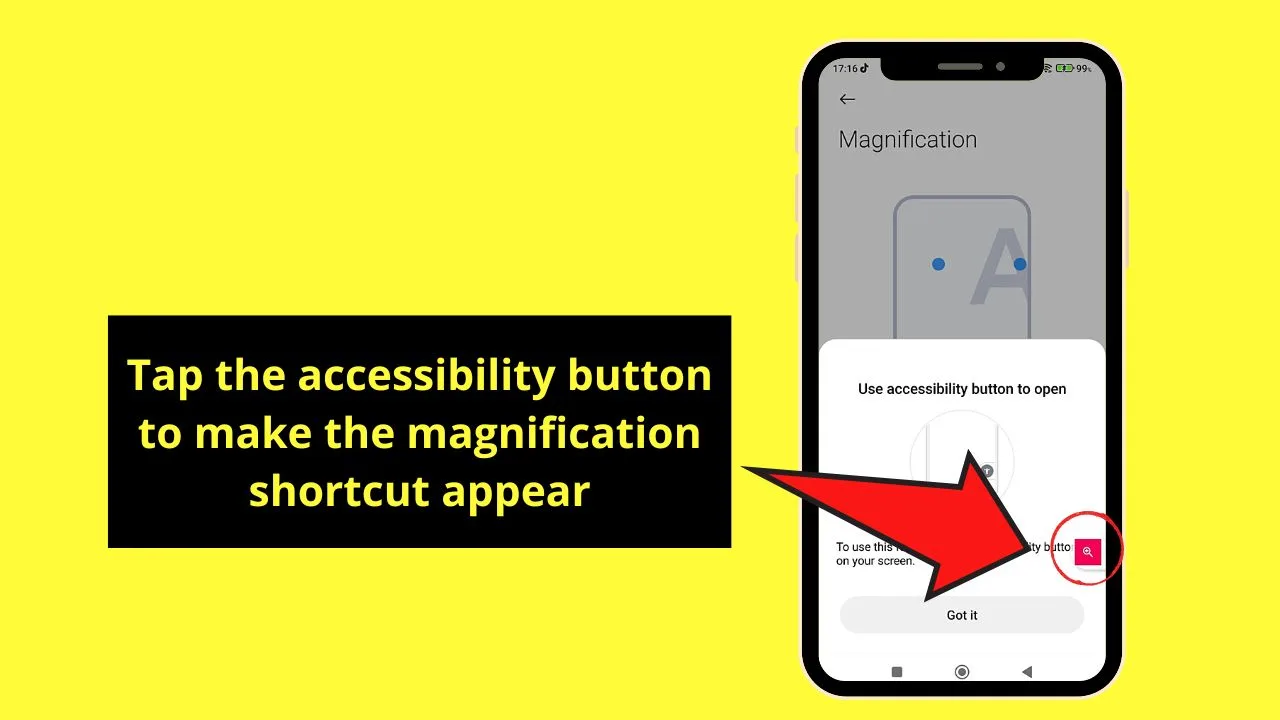 How to Zoom in on Instagram Android by Activating Magnification Feature Step 6