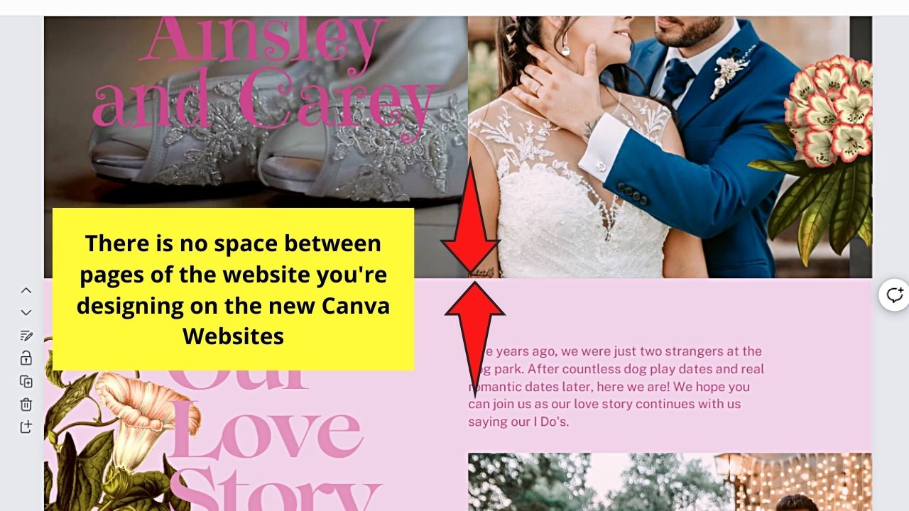 Single Scrolling Page on Canva Websites Step 1