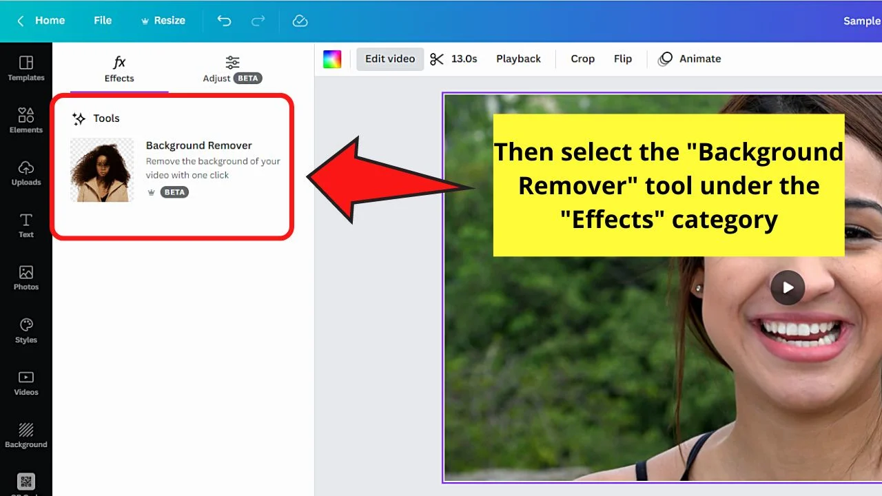 Using the Background Remover for Updated Canva Videos Step 4