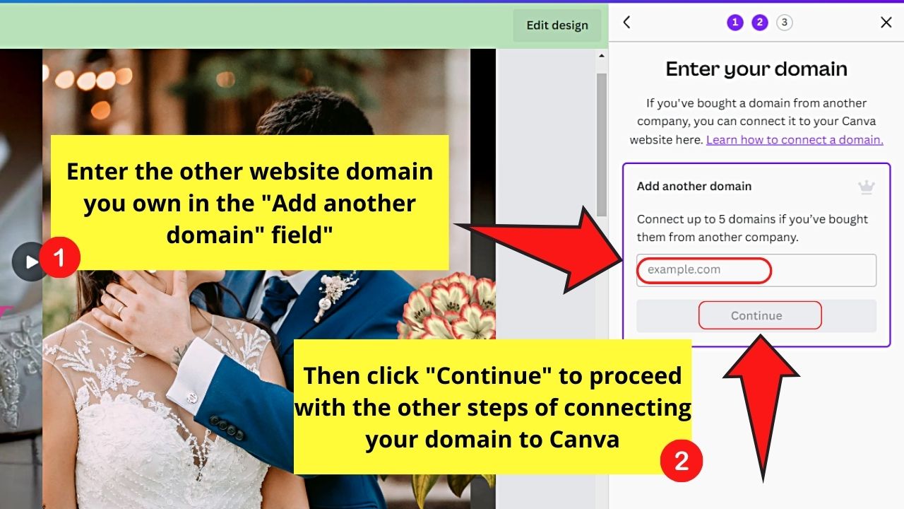 Website Publishing Options in Canva Websites Step 7