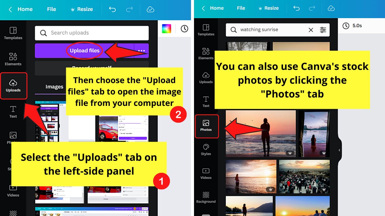 How to Blur The Edges of a Photo in Canva Step 1