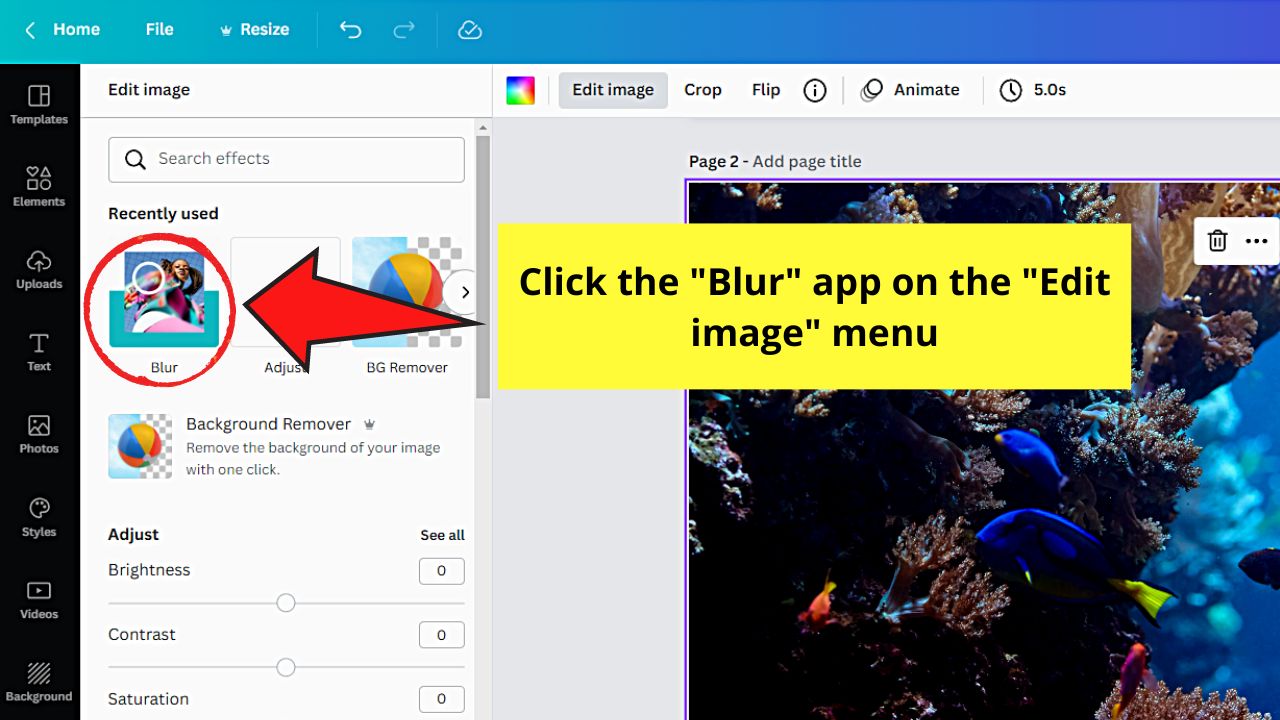 How to Blur The Edges of a Photo in Canva Step 5