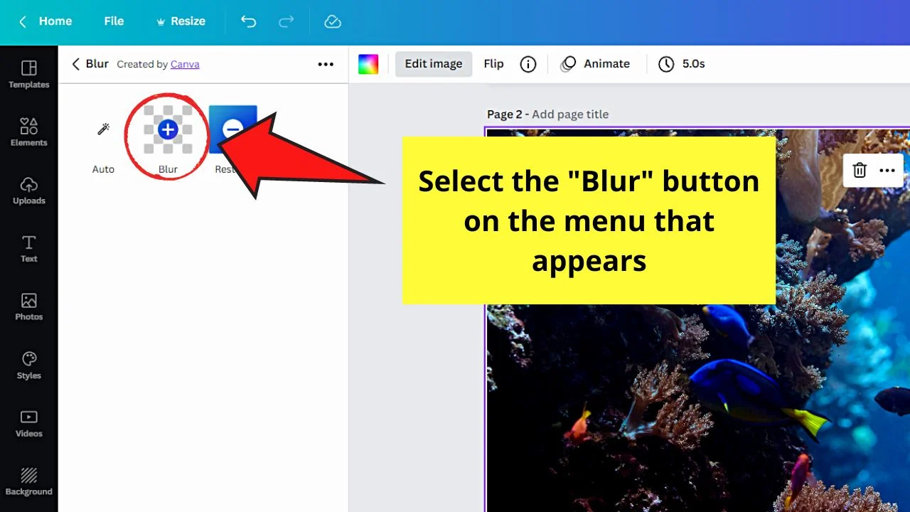 How to Blur The Edges of a Photo in Canva Step 6