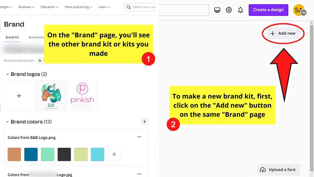 How to Create a New Brand Kit in Canva Step 2