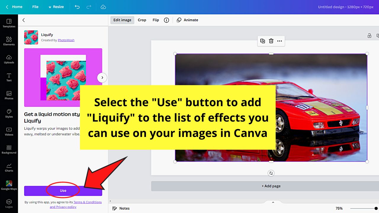 How to Distort an Image in Canva Step 3
