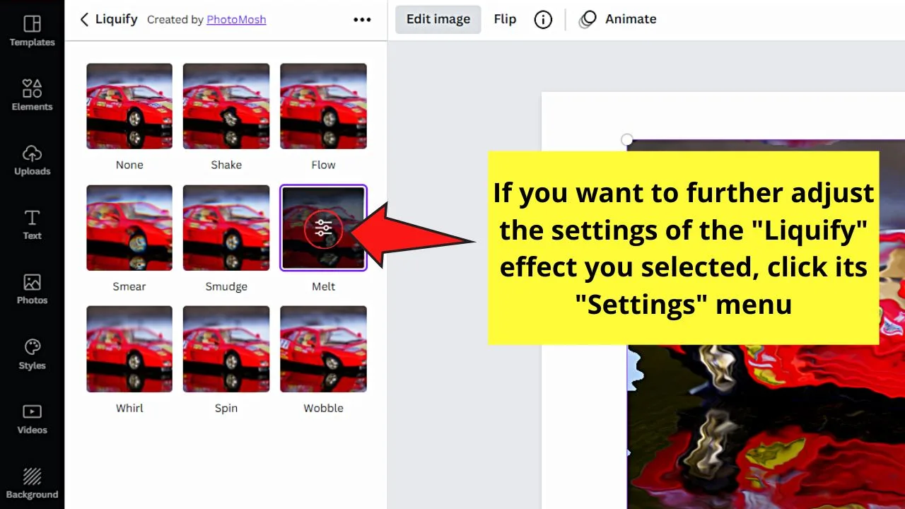 How to Distort an Image in Canva Step 8