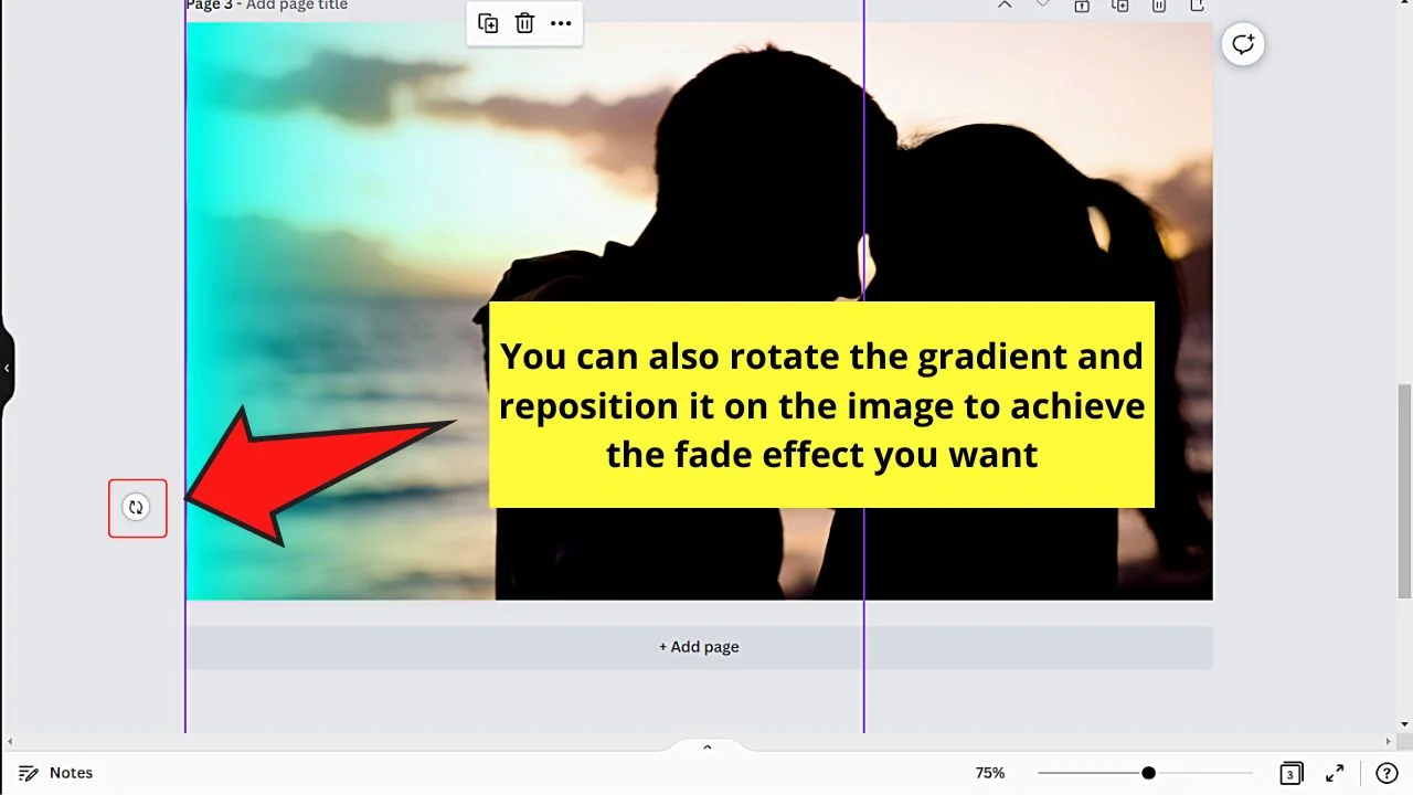 How to Fade an Image in Canva Using a Fade-to-Transparent Gradient Step 5