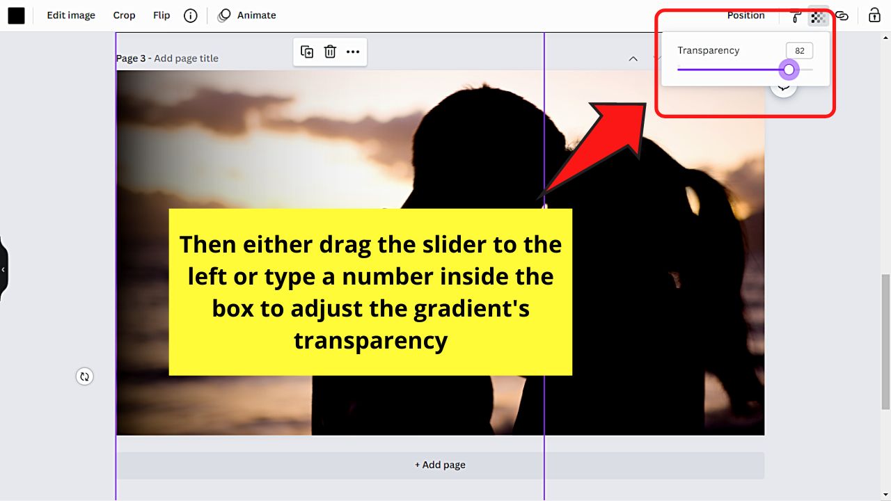 How to Fade an Image in Canva Using a Fade-to-Transparent Gradient Step 7.2
