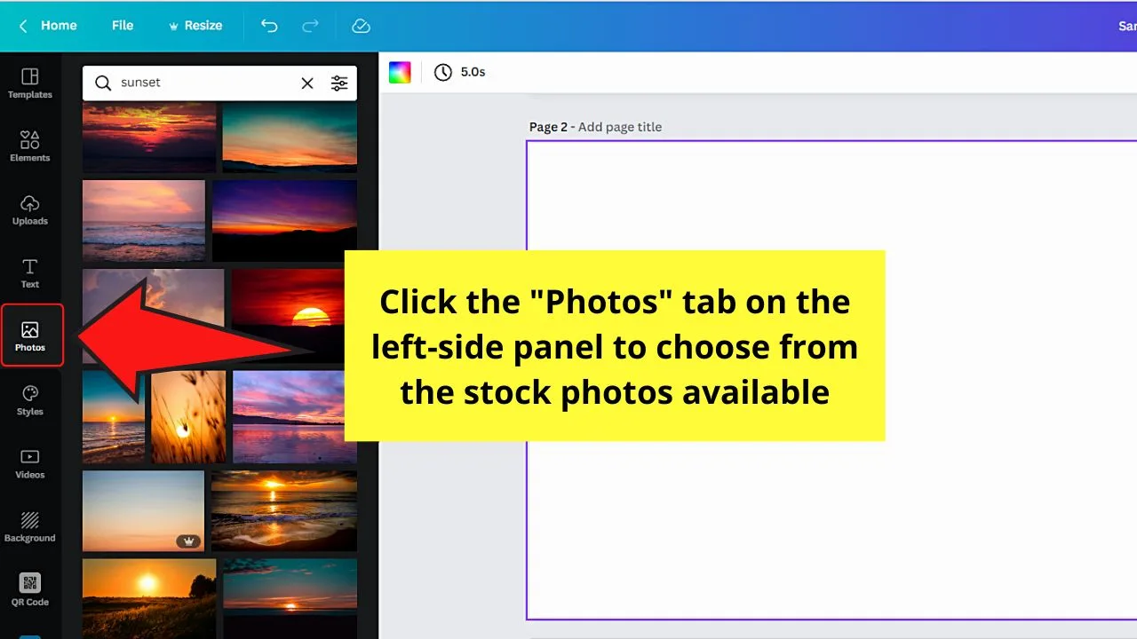 How to Fade an Image in Canva Using a Solid Gradient Step 1