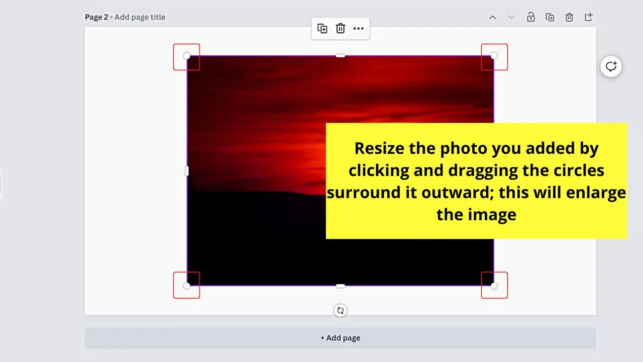 How to Fade an Image in Canva Using a Solid Gradient Step 2