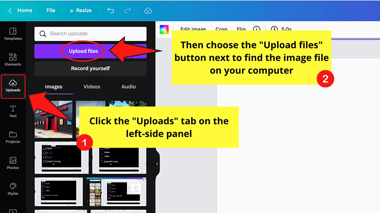 How to Fade an Image in Canva by Using the Fade Slider in Adjust Settings Step 1.1