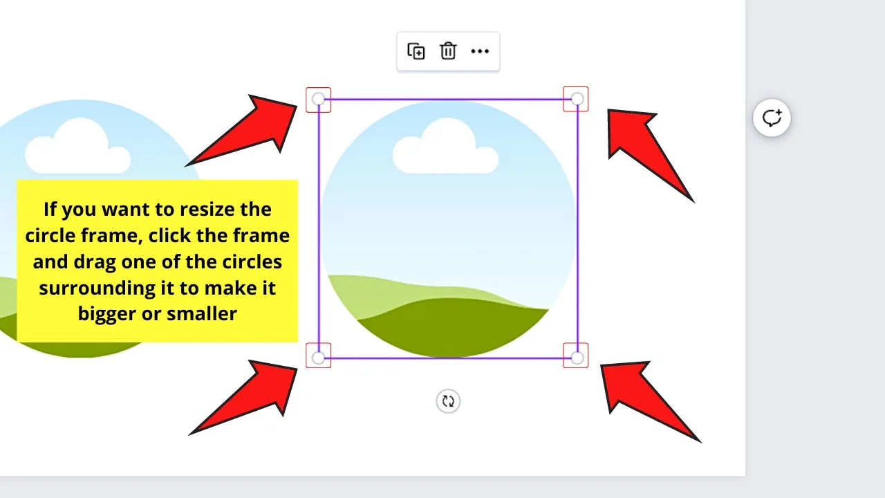 How to Make an Image a Circle in Canva by Using a Circular Frame Step 4.4