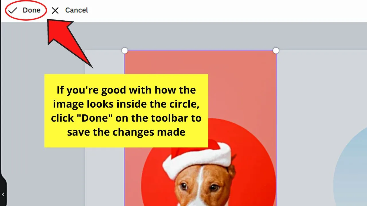 How to Make an Image a Circle in Canva by Using a Circular Frame Step 8.2