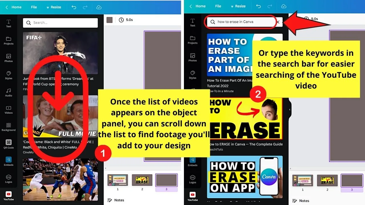 How to Put a Youtube Video into Canva by Adding the YouTube App from the Apps Tab Step 4