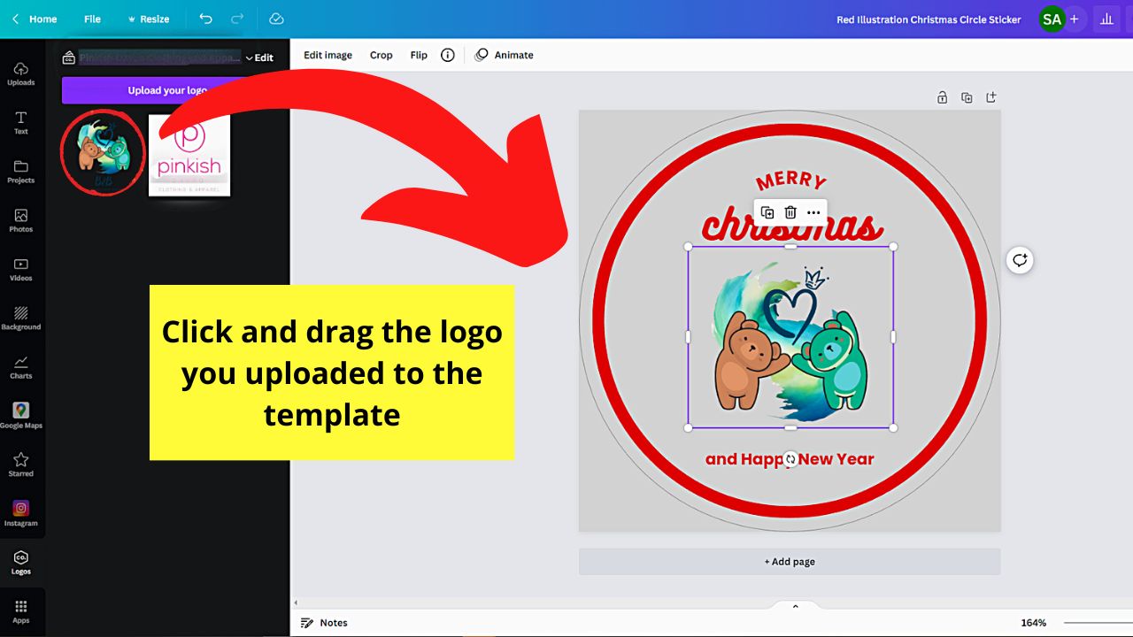 Adding Brand Logo to a Template in Canva Step 2