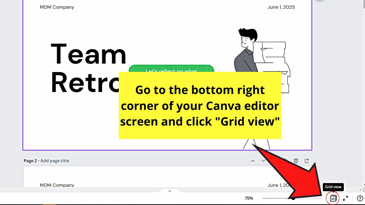 How to Add Audio Per Slide in Canva When Working on a Non-Video Project Step 1