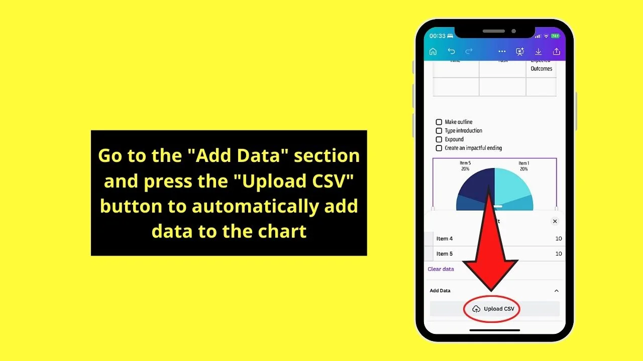 How to Add Charts to Canva Docs on Mobile Phone Step 5