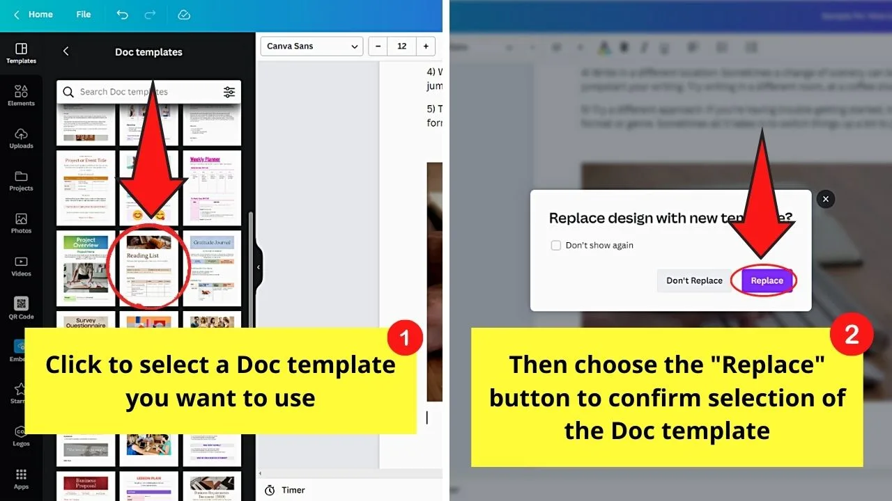 How to Add Templates to Canva Docs Step 3