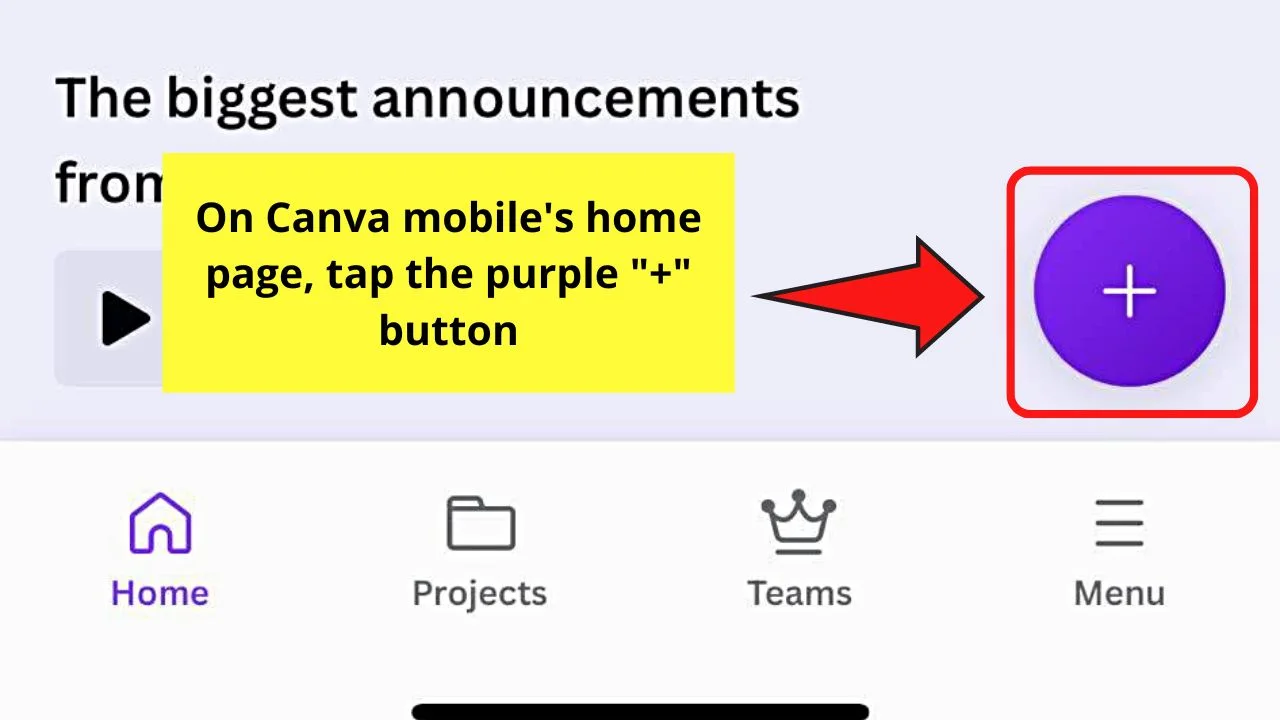How to Add a Text Box on Canva Mobile Step 1